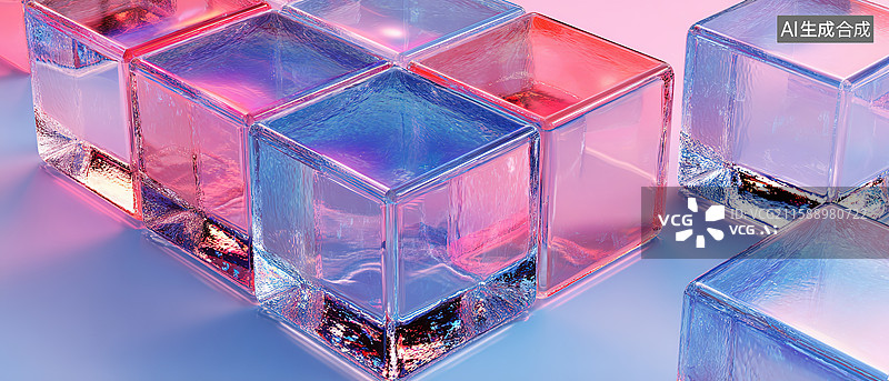 【AI数字艺术】透明立方体图片素材