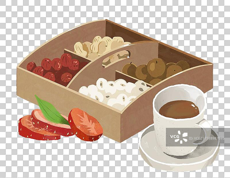 手绘下午茶插画元素图片素材