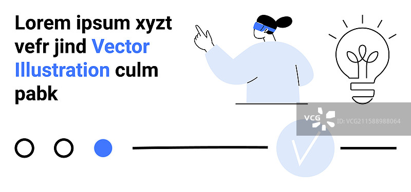 佩戴可穿戴技术的用户指向一个闪亮的创意图片素材