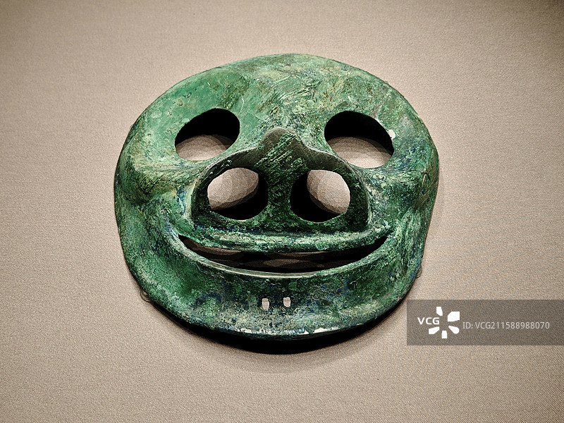 人面形铜饰 西周 北京房山琉璃河遗址M1901(II M253)出土 首都博物馆藏图片素材