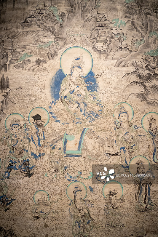 敦煌文化艺术大展 榆林窟第3窟 唐代“文殊变窟”图片素材
