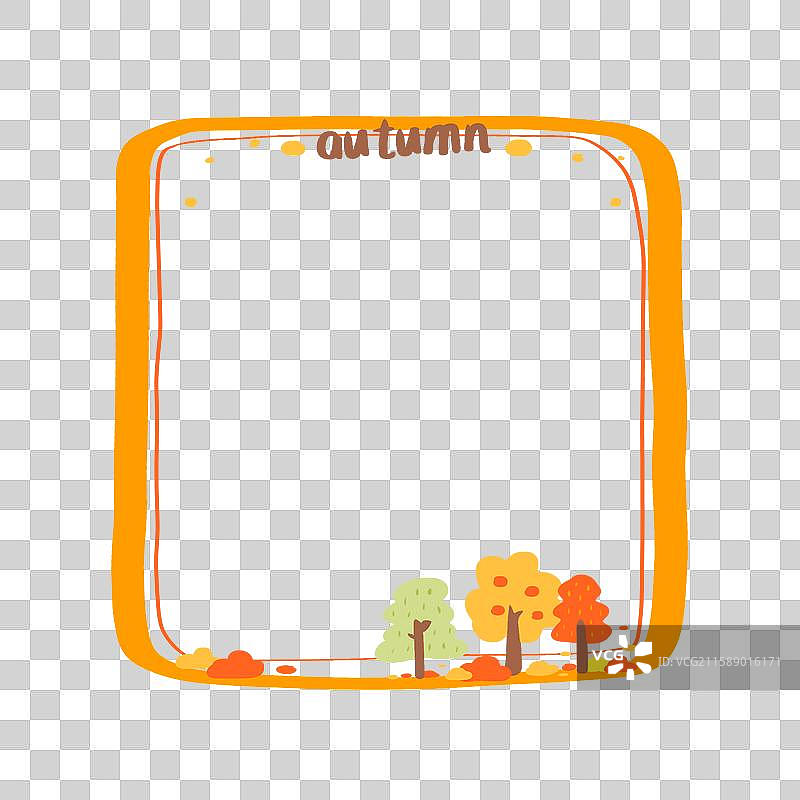 秋季边框插画空白背景图图片素材
