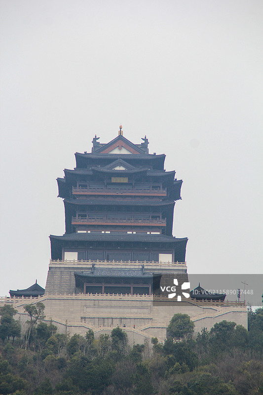 浙江湖州仁皇山典雅古建筑风光图片素材