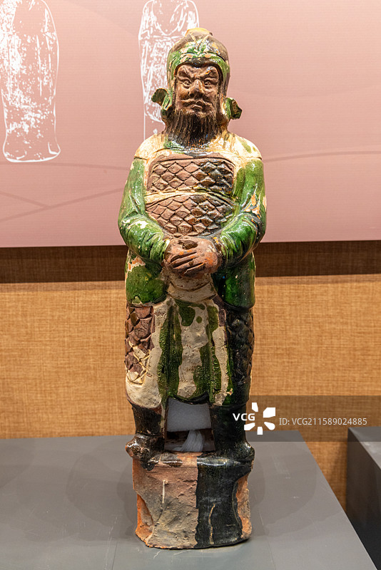 广都博物馆 宋 三彩拱手俑 双流出土图片素材