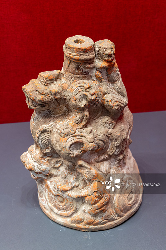 广都博物馆 东汉 摇钱树座（陶器） 双流正兴街道田家寺东汉崖墓出土图片素材