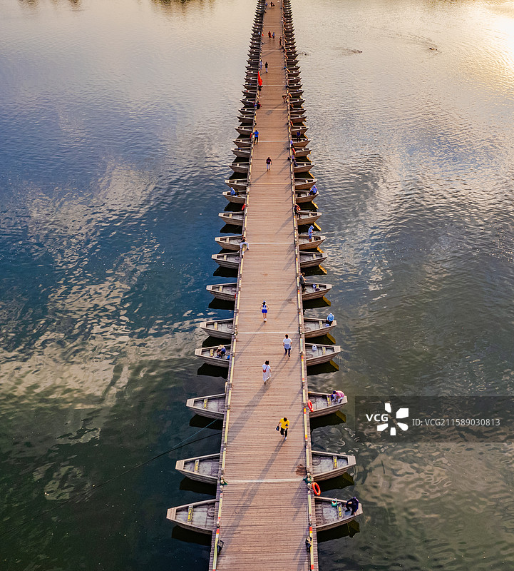 江西赣州贡江古浮桥图片素材