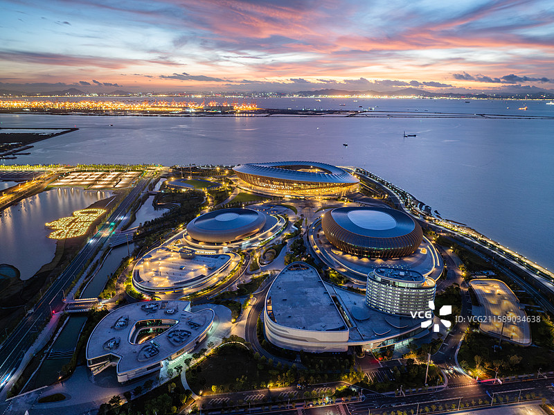 广州南沙大湾区文化体育中心，南沙湿地，南沙旭日，羊城八景之一（2025年评选）图片素材