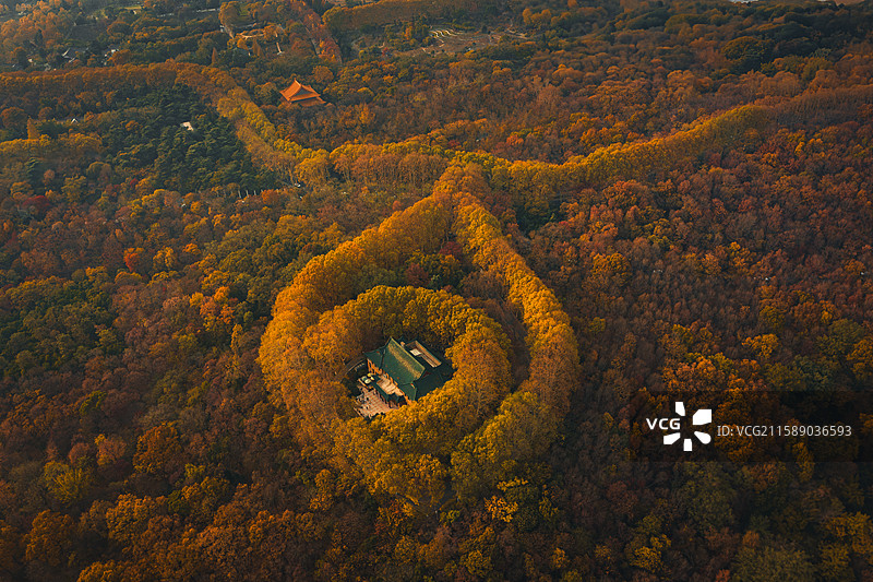 南京美玲宫无人机视角图片素材