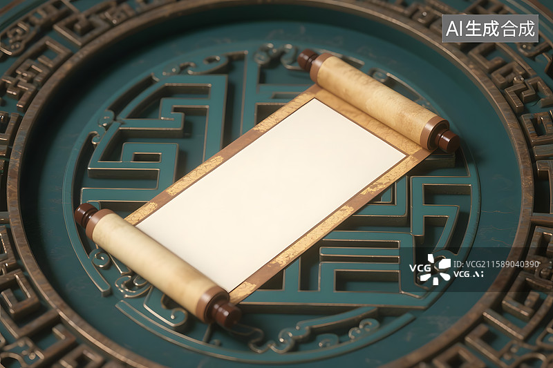 【AI数字艺术】古风卷轴留白意境图片素材