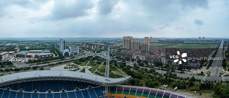 营口市 西市区 明湖广场 奥体中心 航拍图片素材