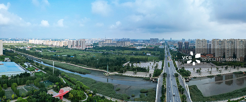 营口市 西市区 明湖广场 奥体中心 航拍图片素材