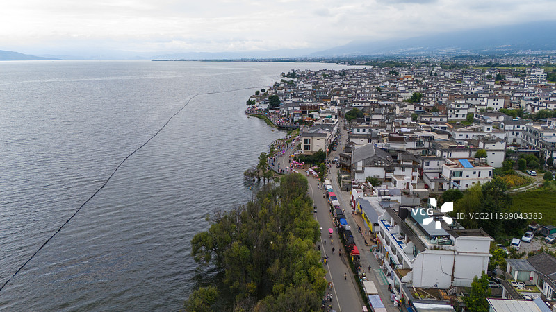 洱海s湾航拍图片素材