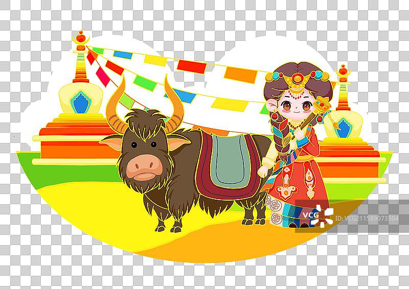 藏族白塔牦牛扎西卓玛布达拉宫免扣图图片素材