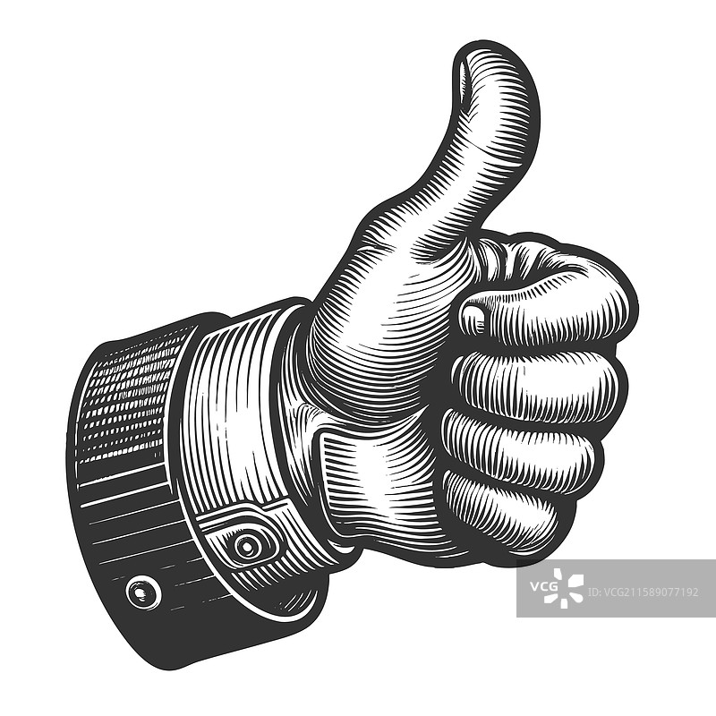 手势雕刻，竖起大拇指图片素材