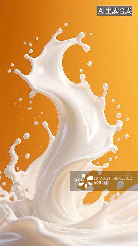 【AI数字艺术】飞溅的牛奶特写图片素材