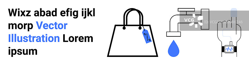 购物袋下方滴落的水珠图片素材