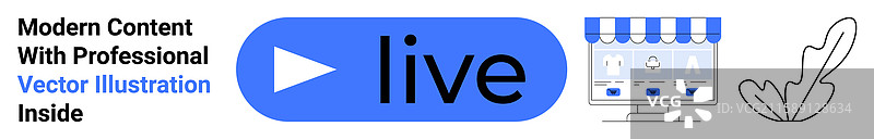 直播概念与店面羽毛图片素材