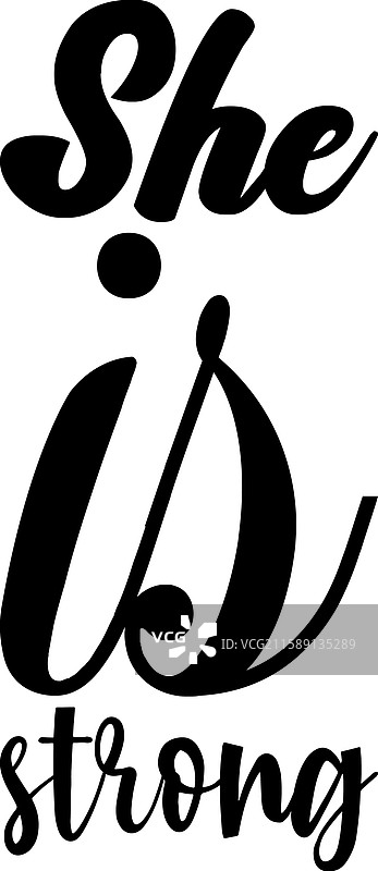 她是坚强的黑色字母名言图片素材