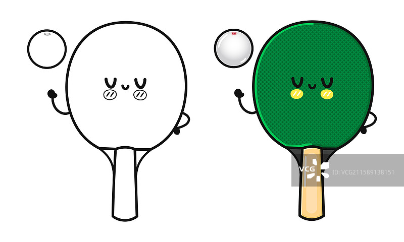 微笑的乒乓球拍 可爱的乒乓球图片素材