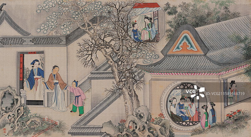 古典名著红楼梦插图，图片素材