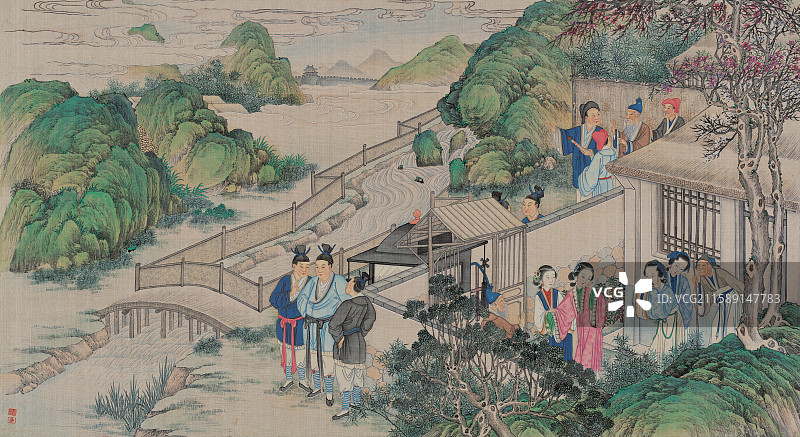 古典名著红楼梦插图，贾雨村用轿接娇杏图片素材