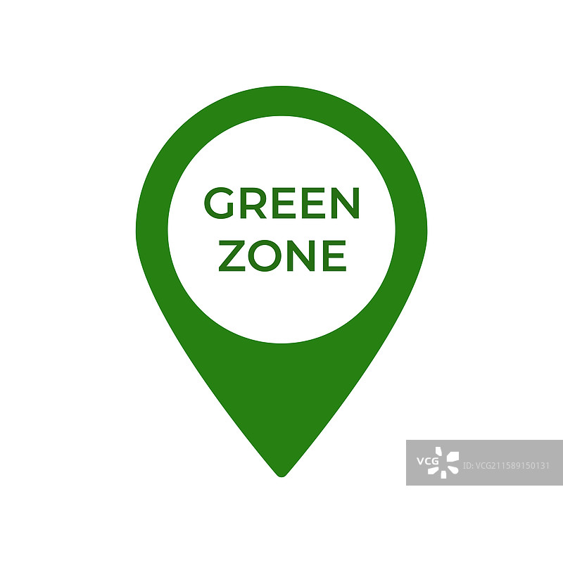 绿色区域图钉图标，带有粗体字母图片素材