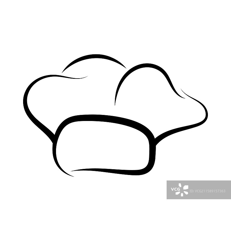 厨师帽平面剪贴画，孤立在白色背景上图片素材