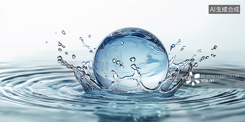 【AI数字艺术】飞溅的水滴特效图片素材