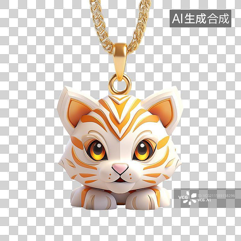 【AI数字艺术】小老虎挂件首饰艺术设计图片素材