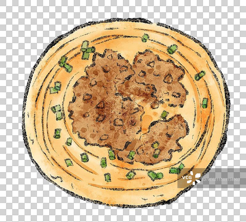 云南美食国风插画-喜洲粑粑图片素材