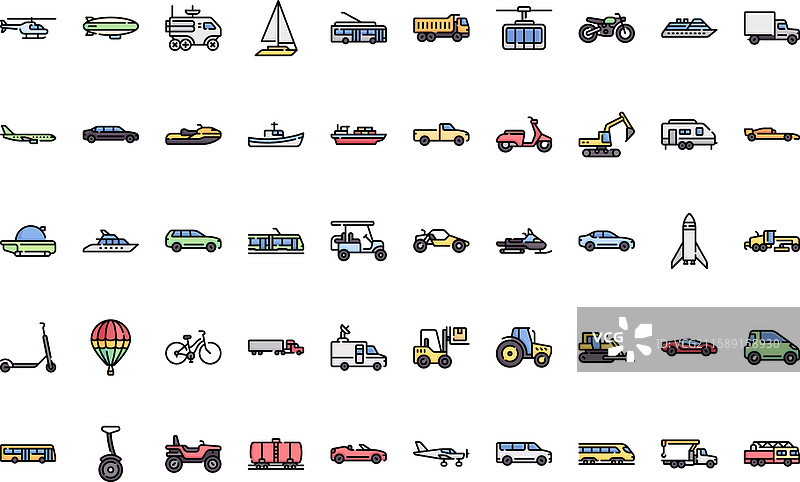 高质量交通工具图标图片素材