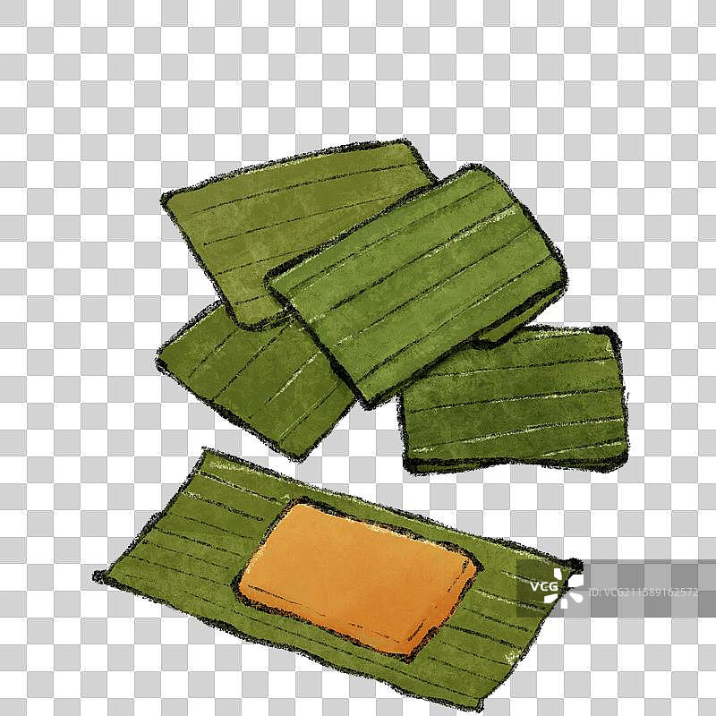 云南美食国风插画-泼水粑粑图片素材