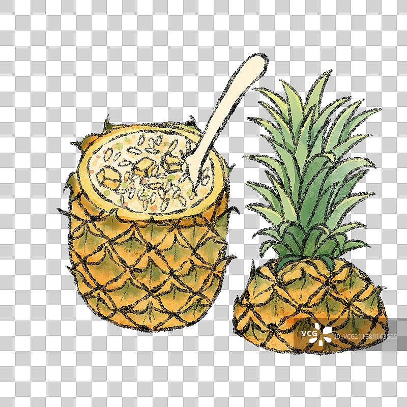 云南美食国风插画-菠萝饭图片素材