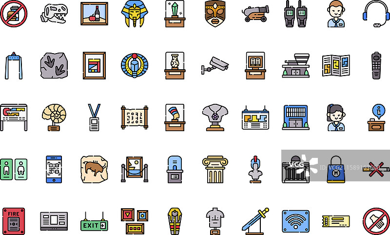 博物馆图标高质量图标合集图片素材