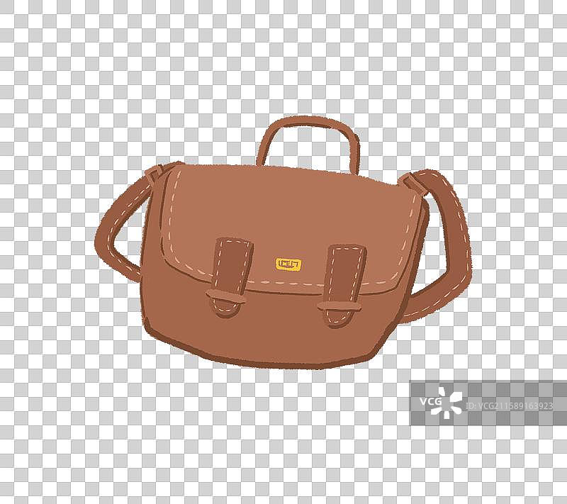 简约卡通棕色斜挎包图案图片素材