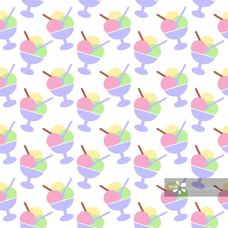 三种色彩缤纷的冰淇淋球在展示碗中图片素材