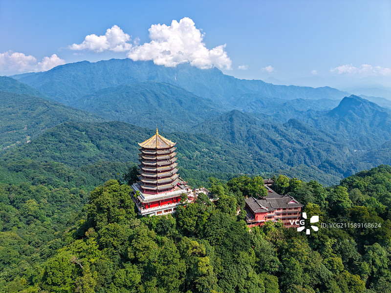 四川省青城山老君阁夏季风光图片素材