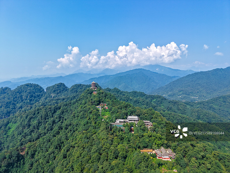 四川省青城山老君阁夏季风光图片素材