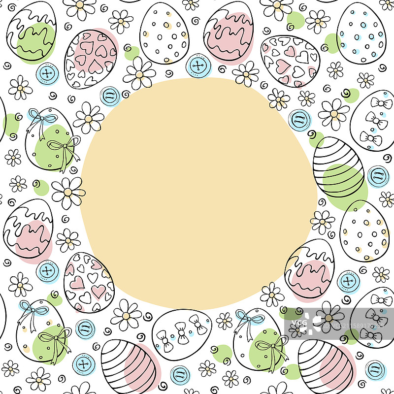 复活节彩蛋斑点的抽象边框图片素材