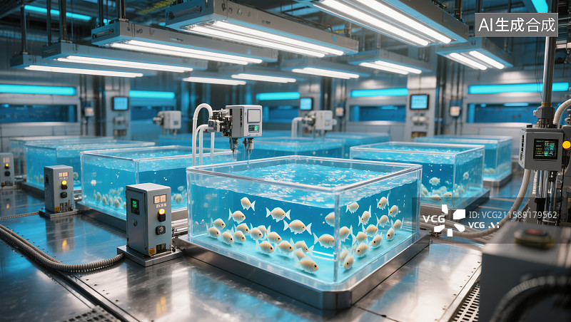 【AI数字艺术】现代化海洋渔业养殖图片素材