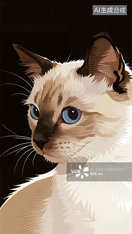 【AI数字艺术】蓝眼睛的猫图片素材