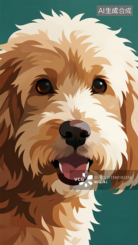 【AI数字艺术】可爱小狗肖像图片素材