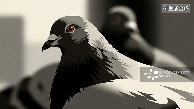 【AI数字艺术】鸽子特写镜头图片素材
