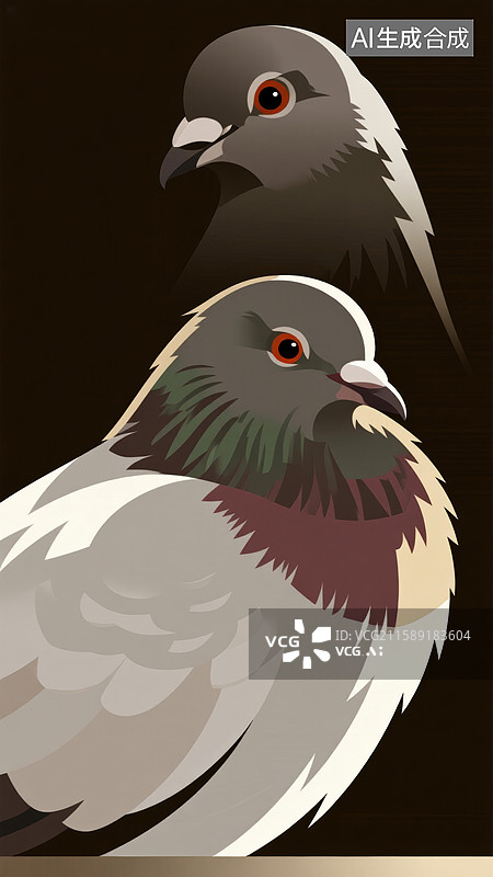 【AI数字艺术】鸽子的肖像图片素材