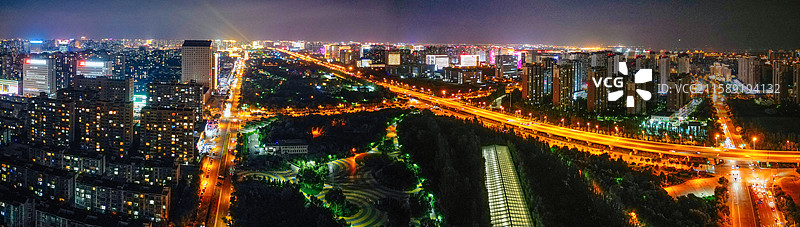 呼和浩特 玉泉区 凯元广场 太平庄 夜景 航拍图片素材