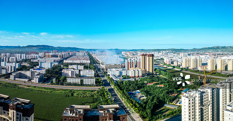 敖汉旗 新惠镇 石虎山 新惠路 新北村 航拍图片素材
