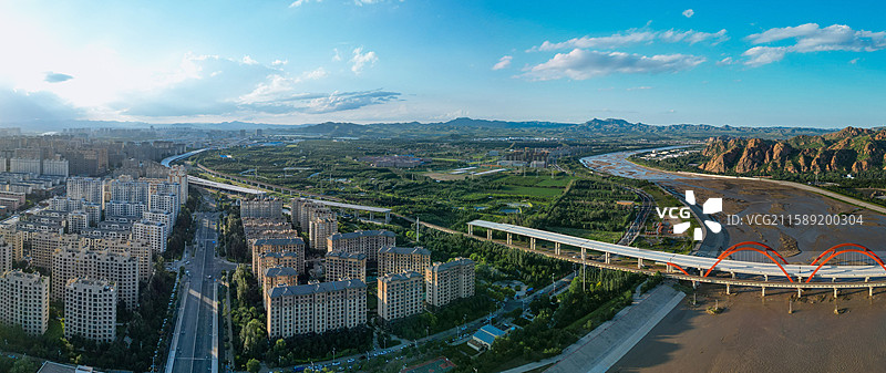 赤峰市 洪山区 松洲公园 松山区 赤峰商厦 航拍图片素材