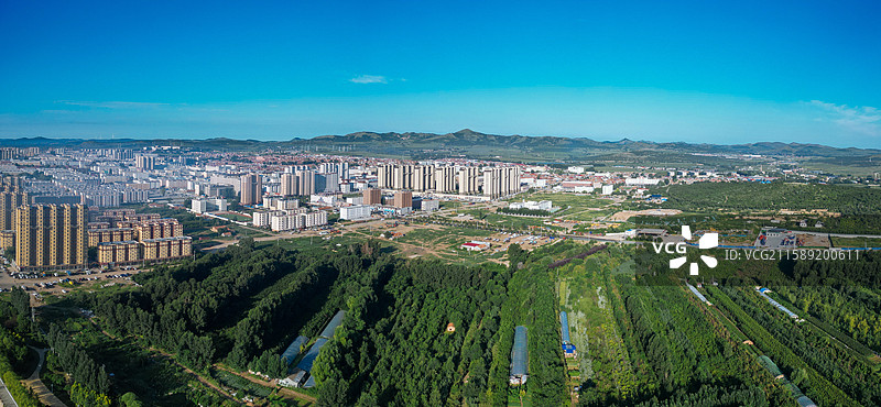 敖汉旗 新惠镇 石虎山 新惠路 新北村 航拍图片素材