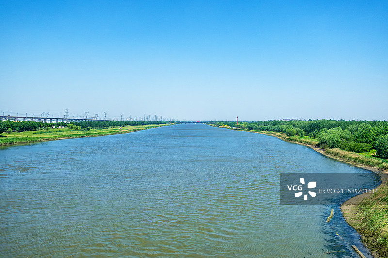 永定新河 尾闾河道 排洪泥质潮汐河道 人工河道图片素材