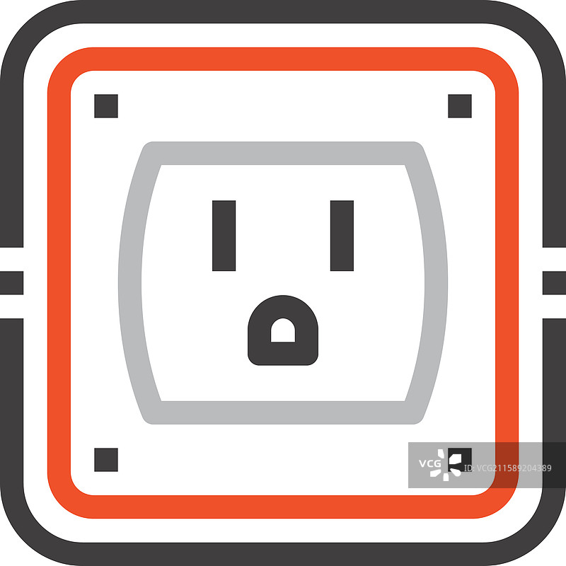 平面线条网络图标概念的电源插座图片素材